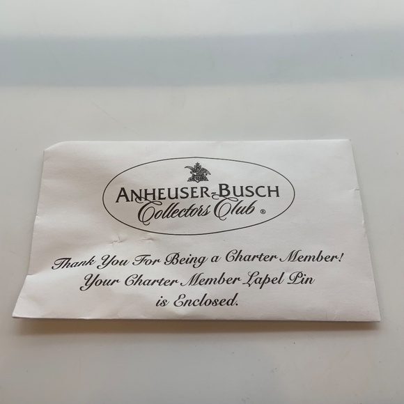 Vintage Anheuser Busch Collectors Club Charter Member Stein Lapel Pin & Envelope - Picture 8 of 14